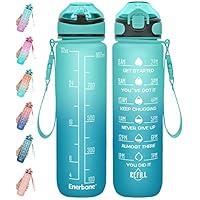 25 oz Drinking Water Bottle with Times to Drink and Straw, Motivational with Carrying Strap, Leakproof BPA & Toxic Free, Ensure You Drink Enough Water for Fitness Gym Outdoor