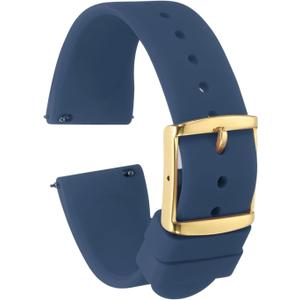 HARFINGTON Silicone Watch Band Quick Release Soft Rubber Replacement Watch Strap with Stainless Steel Black Clasp for Men Women