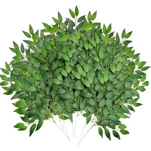 30Pcs Italian Ruscus Greenery, 23" Artificial Silk Stems Garland w/Green Leaf Vines Bendable Faux Hanging Plants Spray for DIY Wedding Arch Bouquet Table Centerpieces Vase Filler and Home Indoor Decor