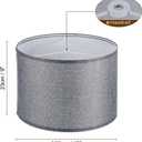 PATIKIL Drum Lamp Shades, 13"x13"x9" Linen Round Lamp Shade for Table Lamps Easy Assembly Lampshade for Table Lamps Floor Lamps Bedside, Gray
