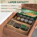 Bamboo Drawer Knife Organizer - Small Steak Knife Holder, Kitchen Drawer Insert for Storage