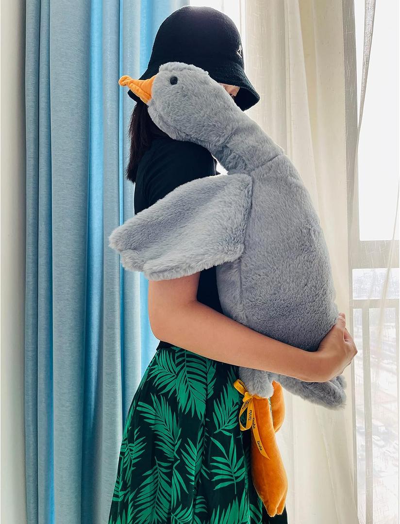 Tanha Goose Plush, Goose Stuffed Animal, Grey Stuffed Goose, Soft and Cute Duck Plush Gift for Kids and Adults35 inch, 90cm