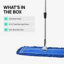 24 Inch Blue Commercial Dust Mop & Floor Sweeper with Extendable Handle Mop for Hardwood, Tile, and Concrete Floor Cleaning