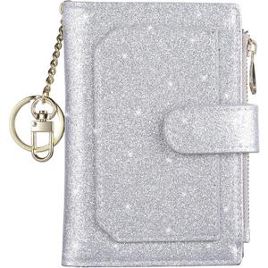 Womens Wallets RFID Small Compact Bifold Leather Card Holder Zip Pocket