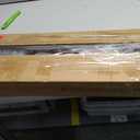 Faesun 67 Inch Narrow Behind Couch Table with Charging Station, Oak, 5.9"D x 67"W x 23.6"-34.6"H