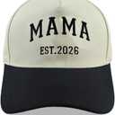 Mom 2026 Hats for Women Mama, Adjustable Cotton Embroidered Grandma Baseball Cap (Teal)