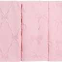 Hahafelt 3 Pack Pink Bow Hand Towels Coquette Bow Bathroom Decor Dish Towels 100% Cotton Soft Absorbent Decorative Jacquard Weave Gifts for Kitchen Bathroom Decor, 29.5 x 13.7 Inch