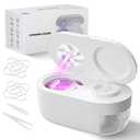 Ultrasonic Retainer Cleaner with Cleaning, Pumping, and Air-Drying Functions, 45kHz Retainer Cleaner Machine, 200ml Denture Cleaner for Dentures, Mouth Guards, Braces, Toothbrush Heads, Jewelry(White)