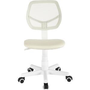 Urban Lifestyle Computer Office Rolling Swivel Task Desk Chair with Mesh Backrest and Caster Wheels, White with White Legs