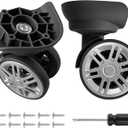 Luggage Wheels Replacement 2 Pack Heavy-Duty Suitcase Wheels with 4 Screw Holes,360 Smooth Rolling Spinner Casters for Luggage RepairFW013