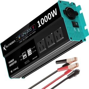 1000W Power Inverters 12V DC to 110V AC Converter for Vehicles USB-C/PD 25 Watts Fast Charging Ports Car Charger Adapter with a Cigarette Lighter Ports Plug Outlet