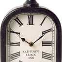 NIKKY HOME Small Retro Black Wall Clock, Silent Battery Operated Vintage Metal Rectangle Analog Hanging Clock for Bathroom Kitchen Living Room Bedroom Office (10.6" H x 6" W)