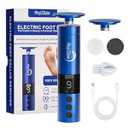 HayZBao 11000 RPM Rechargeable Electric Foot Callus Remover with 2Glass Sander Discs - Cordless Foot Scrubber, Professional Pedicure Tool for Dead Skin and Calluses, Electric Foot File - Blue