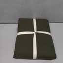 MooMee Bedding Duvet Cover Set 100% Washed Cotton Linen Like Textured Breathable Durable Soft Comfy (Solid Olive Green, Cal King 104"x98")