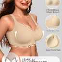 OEAK Women Jelly Bras No Underwire Scalloped Push Up Buttery Soft Tshirt Bra Seamless Full Coverage Convertible Everyday Bra, XL