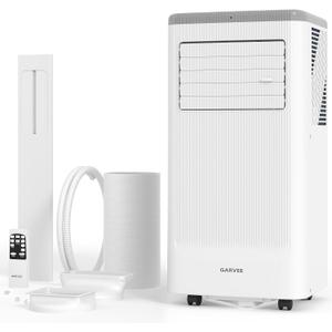 Garvee 8000BTUs Portable Air Conditioner with Remote Control,350 Sq.Ft Max. 48dB Portable AC Unit, Dehumidifier, Fan, Sleep, 24H Timer&Installation Kit, DOE Certified, Ceer 6.2,White+Grey