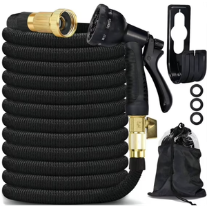 75FT Expandable Water Hose – Flexible Lightweight No-Kink Garden Hose for Outdoor Watering, Car Wash, Lawn & Yard with Leakproof Brass Fittings, Durable Expanding Water Hoses