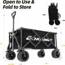 EchoSmile Collapsible Folding Wagon Cart with Compact Storage - 400Lbs Capacity All Terrain Utility Cart for Camping, Beach, Grocery, Garden,Black