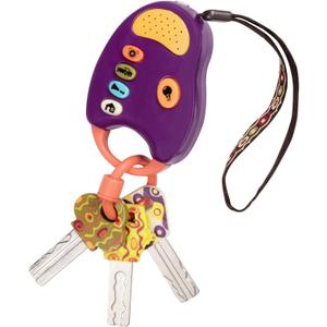 B. toys  Toy Car Keys  Key Fob with Lights & Sounds  Interactive Baby Toy  Pretend Keys for Babies, Toddlers  10+ Months  FunKeys  Purple