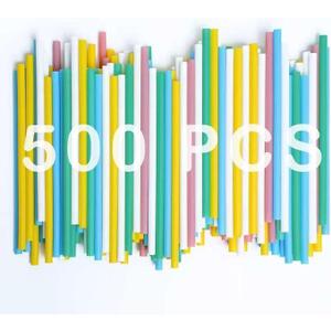 500 pcs 5.75" Short Cocktail Straws Plastic-Free, Colorful Disposable Drinking Straws, Plant-Based Stylish Party Straws, A Plasticless Sturdy Drinking Straws for Hot and Cold Drinks Not Foggy
