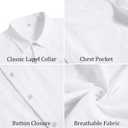 Vssjavun Mens Short Sleeve Button Down Shirts Casual Cotton Shirt Summer Beach Shirts (White, XXXL)