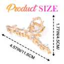CAKURE Gold Claw Clip Fancy Hair Clips Rhinestone Hair Claw Clips Sparkly Hair Accessories for Women (Pack of 2) (a-gold&silver)
