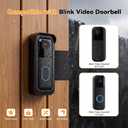TECKNET No-Drill Mount for Blink Video Doorbell 1st & 2nd Gen, Anti-Theft Security Bracket with Rain Cover, Unobstructed View & Sensor, Easy Apartment Installation,Black