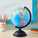 Juvale World Globe for Kids - 8-Inch, Multicolor with Plastic Stand - Educational Desk Globe with World Map for Kids & Classroom Decor