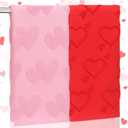 Remagr 2 Pcs Valentine's Day Bathroom Hand Towel Cotton 3D Red and Pink Hearts Jacquard Weave Kitchen Towel 29.5 x 13.7 Inch Bath Decor Married Couple Gifts Anniversary Wedding Decoration