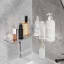 Rotating Corner Shower Caddy, No-Drill Bathroom Shelves with Strong Suction Cups, Removable Bathroom Organizers and Storage with Hooks for Home Kitchen Dorm