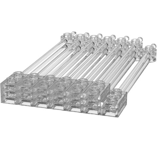 30 Pieces Clear Sticks Accessories, Transparent Bar 12L with 1x2 Plate End Hollow Studs and 1x1 Round, Compatible with Lego Parts and Pieces:1x12 Sticks Bar(Color: Clear)