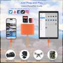 SD Card Reader for iPhone, Memory Card Reader with USB-C to Light-ning Adapter Plug and Play Trail Game Camera Micro SD Card Viewer Support SD/TF Card and USB for iPad No App Required (Orange)