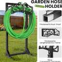 Keten Garden Hose Holder, Detachable Metal Water Hose Holder Stand, Heavy Duty Freestanding Garden Hose Reel Rack and Hose Storage Organizer for Outside Yard