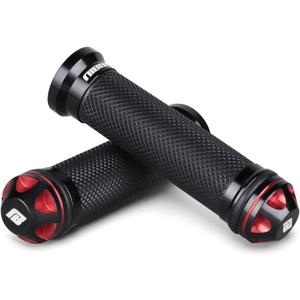 NIBBI Motorcycle Hand Grips, Racing CNC Aluminum & Soft Rubber Handlebar,7/8" Handle Grips for ATV GY6 Scooter (Red)