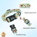 Dog Collars - Christmas Pet Collar with Santa Claus Print, Durable & Soft, Adjustable for Large Dogs (Large (Pack of 1))