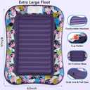 Inflatable Tanning Pool Lounger, OKSUWATER 87" x 63" Purple Pool Floats with Headrest & Cup Holder, Air Mattress Sun Tan Tub for Sunbathing, Outdoor, Seaside, Garden, Summer Water Bash (Purple-XL)