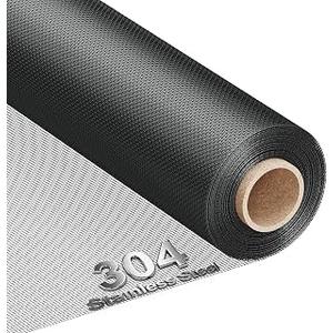 MAGZO 304 Stainless Steel Mesh Window Screen Roll 35in x 16ft - 22 Mesh
Pet Proof Window Screen Replacement, Durable Metal Mesh for Doors, Patio, Pet Cage, Vent & Gutter Guard, Easy to Cut – Black