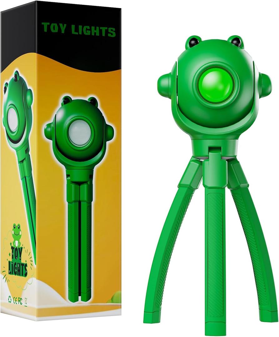 TOLYS Frog Kids Flashlight  Rechargeable LED Torch with 8 Color Modes, USB-C, Fun Flashlight for Boys & Girls, Perfect for Parties, Camping & Outdoor Adventures