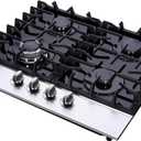 DM4188-01 24-Inch Dual-Fuel Gas Cooktop, 5-Burner LPG/NG Convertible Stovetop With Tempered Glass Surface
