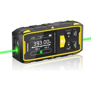 IKOVWUK Dual Laser Measuring Tool, 393FT/120M Bilateral Laser Distance Meter 6 Unit Switching, Rechargeable Digital Laser Measure with Backlit LCD Display, Angle Sensor, Multiple Measure Mode