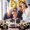 Clysee 50 Pcs Cheers to 80 Mini Birthday Gift Bags with Handles Party Favor Bags Bulk for Birthday Wedding Anniversary Supplies Decorations, 5.51 x 2.36 x 4.72 Inches (Black and Gold)