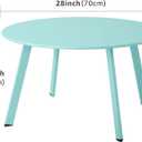 Meluvici Outdoor Side Table, Outdoor/Indoor Metal Steel Patio Coffee Table, Round Weather Resistant Anti-Rust, Green, Pack of 1