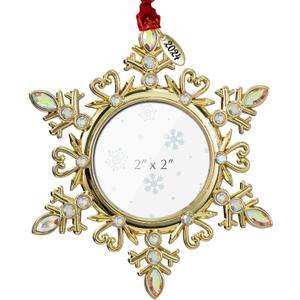 Christmas Tree Hanging Ornaments 2 inch Picture Frame Snowflake Photo Pendant Decoration (1 Piece - B (2024))