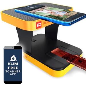 KLIM K2 Mobile Film Scanner 35mm + New + Positive & Negative Scanner + Slide Scanner + Photo Scanner + 35mm Color Film Developing Kit Essential + Your own 35mm Film Developing Service at Home