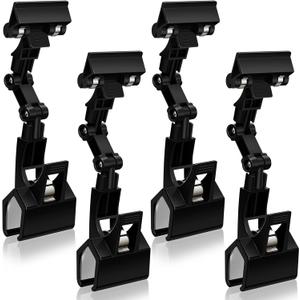 Pack of 4 Flexible Documents Holder Foldable Adjustable Copy Paper Holder Clip for Computer Monitor Handy Artist Supplies Rack Canvas Clamp Double Head Typing Painting Easel Accessory(Black)