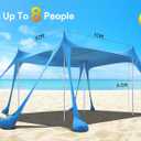 Osoeri Beach Tent, Camping Sun Shelter UPF50+ with 8 Sandbags, Sand Shovels, Ground Pegs & Stability Poles, Outdoor Shade Beach Canopy for Camping Trips, Fishing, Backyard Fun or Picnics (EXP 07/09/26)