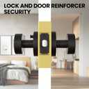 Single Hole Door Knob Reinforcement Plate, Polished Gold, Fits 1-3/8" Doors, 2-3/8" Backset, Door Lock and Door Knob Cover Plate, Deadbolt Cover Plate Reinforce and Repair Wood or Metal Doors