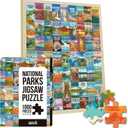 National Parks Puzzle for Adults 1000 Pieces, Hand-Drawn Illustrations of National Parks, Zion, Yellowstone, Yosemite, Beautiful Nature Landscape Puzzle (No Frame, 50x70cm)