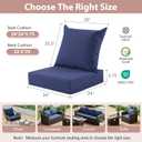 Outdoor Deep Seat Cushion Set, 24x24 Inch Water-Resistant & Fade-Resistant Outdoor Chair Cushions, Patio Furniture Cushions with Removable Cover for Patio Chair, Sofa,Navy Blue (Set of 4)