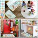 Drydiet Spring Easter Kitchen Rugs and Mats Set of 2 Happy Easter Kitchen Decor Buffalo Plaid Bunny Egg Cross Flower Mat for Floor Spring Decorations for Home, 17 x 30, 17 x 47 Inches